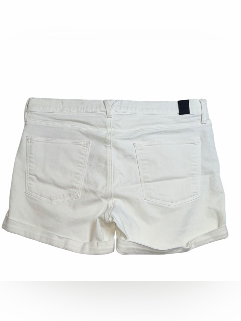 Vince. White Denim Shorts Size 29 Stretch Cotton Cuffed Mid Rise - Picture 6 of 9